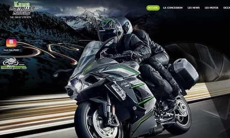 Concession motos Kawasaki site internet e-commerce réalisé par l'agence web crealys de montpellier dans l'Hérault