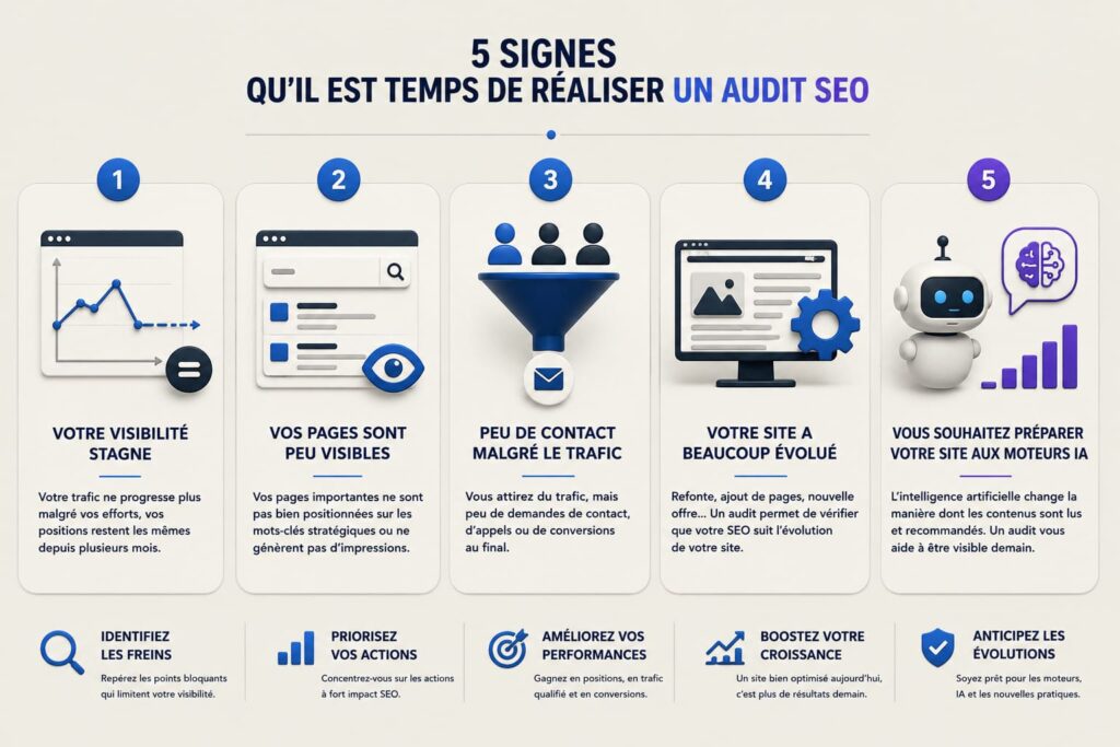 Audit SEO et Stratégie - 5 signes qu'il est temps de réaliser un audit SEO - Agence Crealys