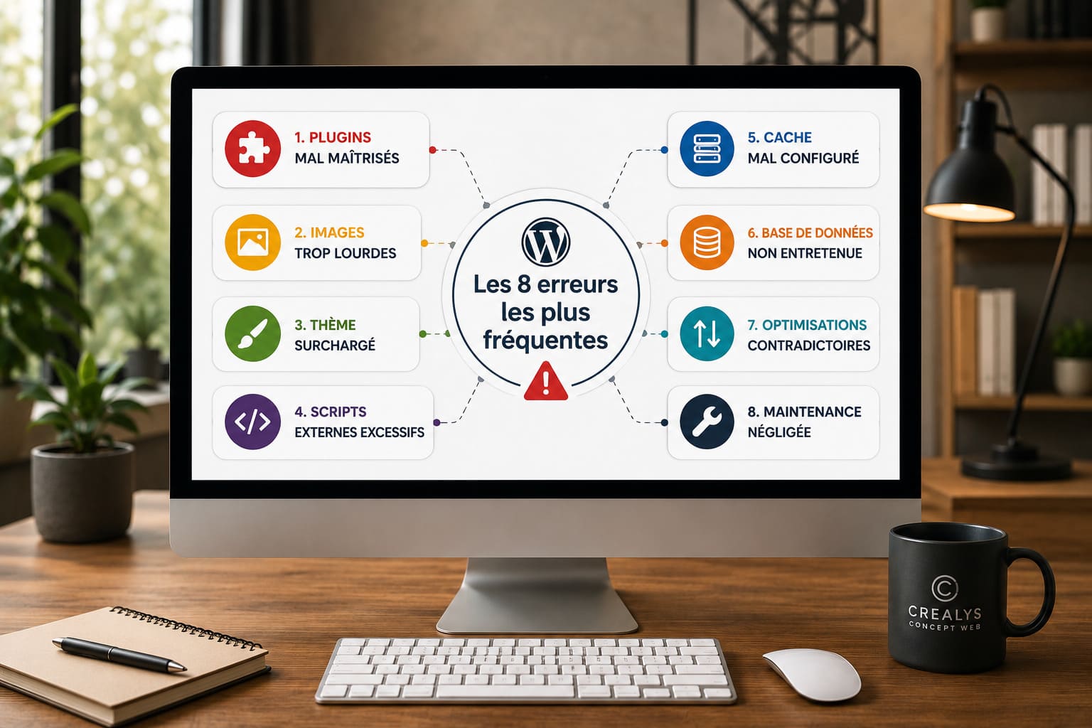 Les erreurs les plus fréquentes qui dégradent les performances d'un site WordPress Agence Crealys