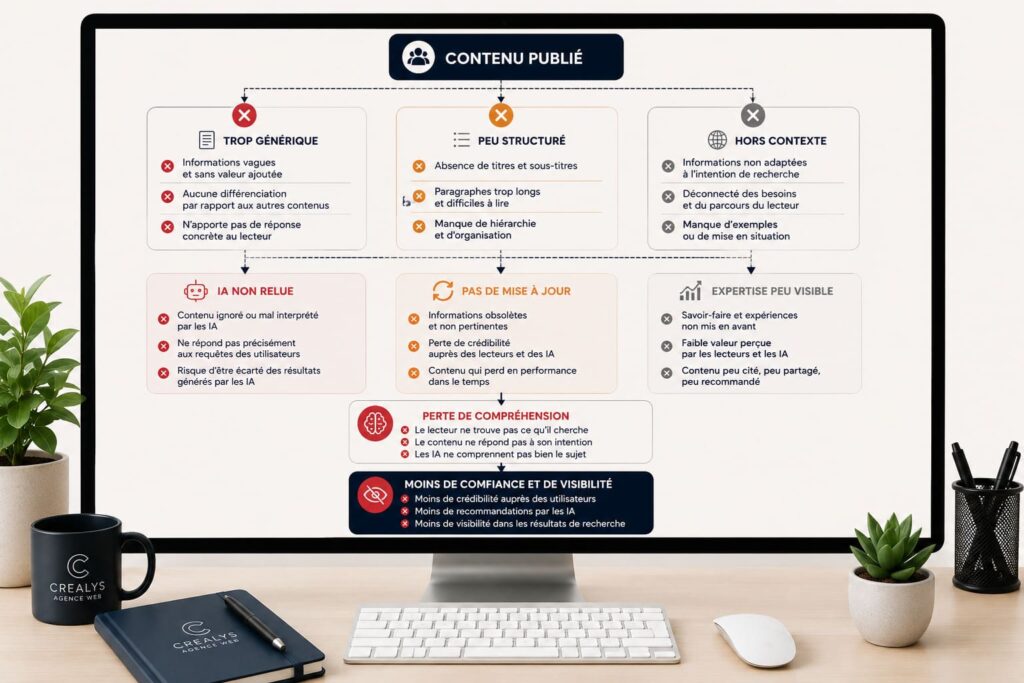Optimiser les contenus des pages pour IA - Les pièges qui affaiblissent un contenu