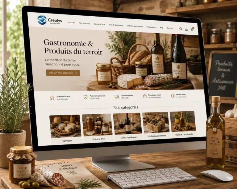 Création site boutique e-commerce Gastronomie et Produit du terroir. Agence Crealys