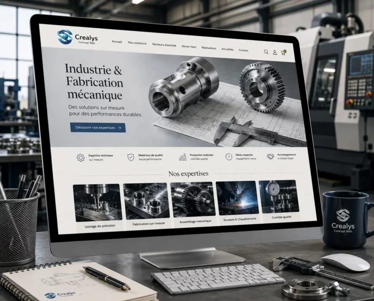 Création site boutiqu e-commerce Industrie e Fabrication industrielle. Crealys IA & GEO