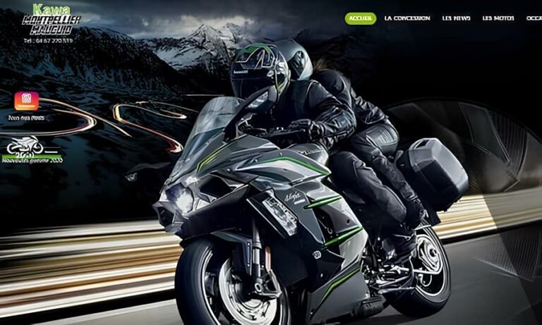 Création site internet Agence Crealys Montpellier concession motos kawasaki