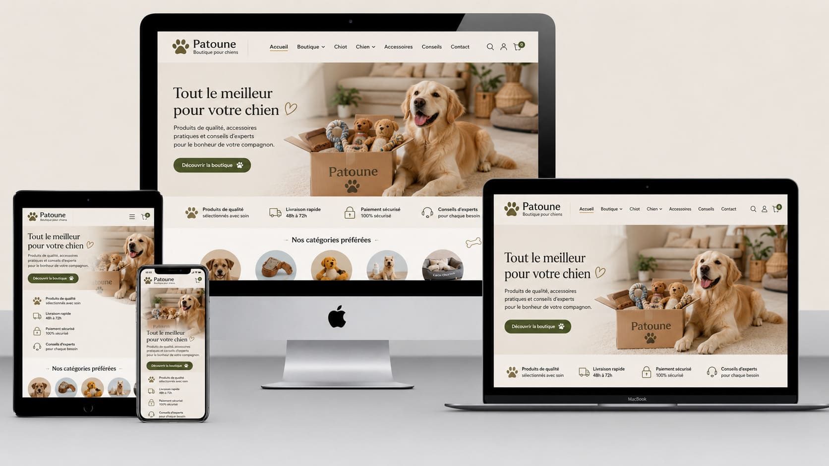 Boutique pour chiens création ecommerce Crealys Concept Web proche de Montpellier