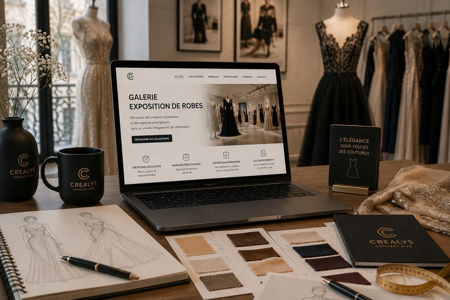 Création par une agnece web d'un site vitrine professionnel pour une Galerie exposition de robes de marques