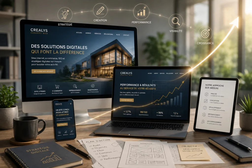 Guide 03 - Création de site web et solution digitale pour PME et entreprise par l'agence web Crealys de Montpellier