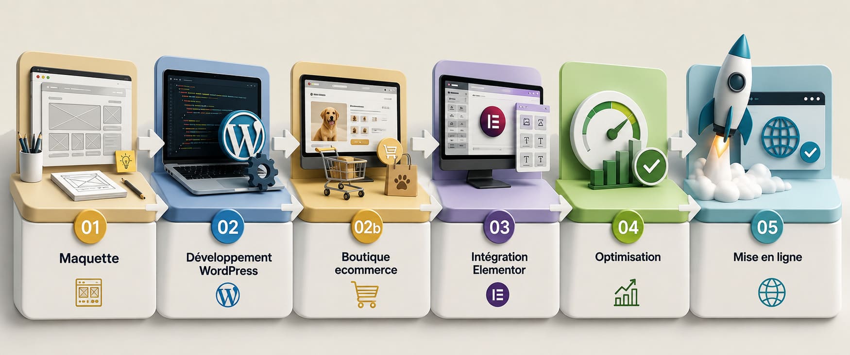 Maquette Développement WordPress - Intégration de l'optimisation de contenus pour l'IA et GEO pour une boutique ecommerce