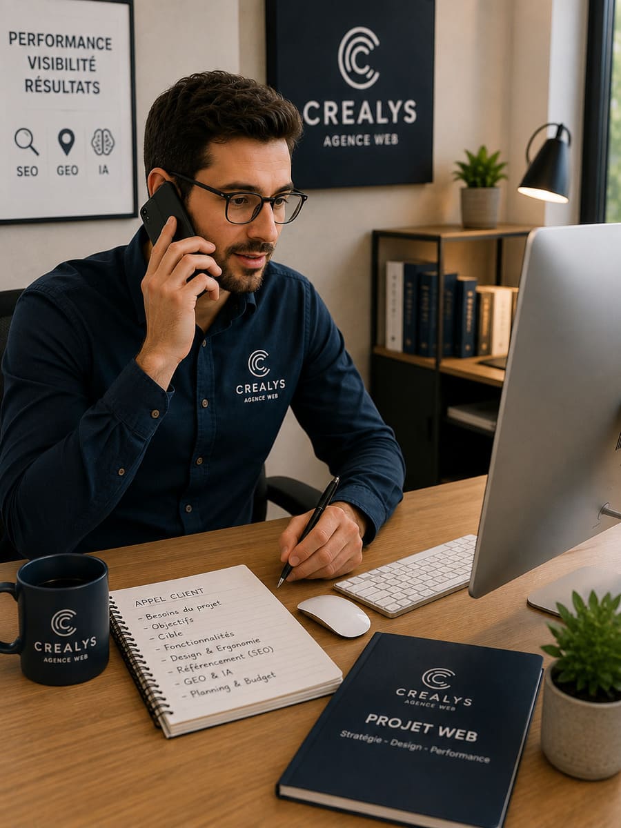 Notre agence web Crealys, aprés la conception d'une expérience digitale, accompagne ses clients dés le lancement du site internet