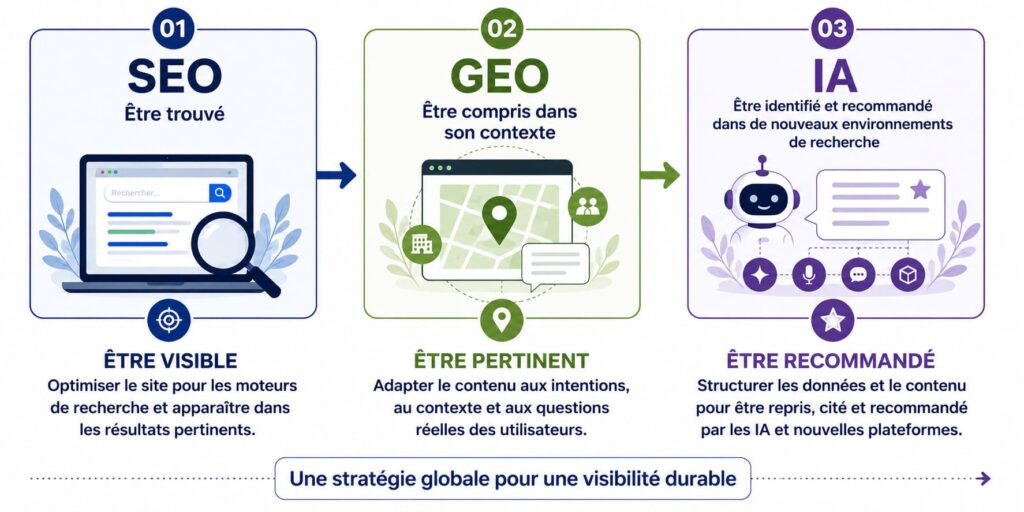 Une nouvelle étape pour développer la visibilité - SEO . GEO . IA Crealys Concept Web Agence de Montpellier