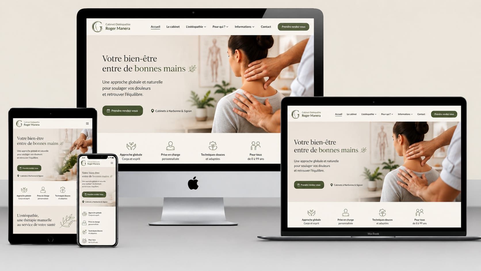 creation site internet cabinet ostéopathie agence Crealys Concept Web proche de Montpellier