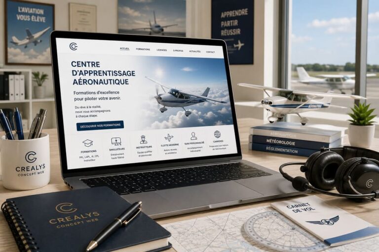 Création d'un plateforme web pour les inscriptions et suivi de cours centre apprentissage aéronautique par l'agence Crealys Concept Web proche de Montpellier