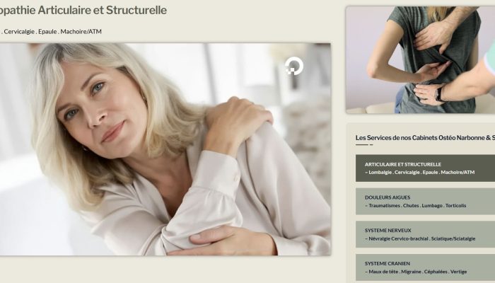 Ostéophie articulaire - creation site internet ostéopathe Crealys Concept Web Montpellier