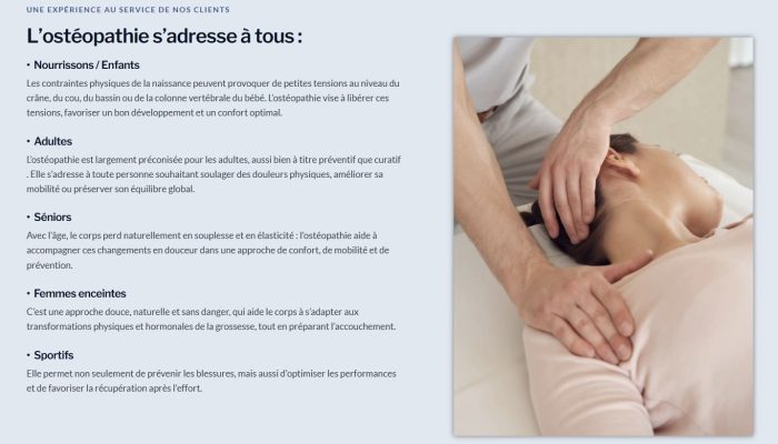 pratique - creation site internet ostéopathe Crealys Concept Web Montpellier