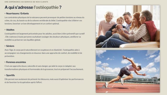 Services - creation site internet ostéopathe Crealys Concept Web Montpellier